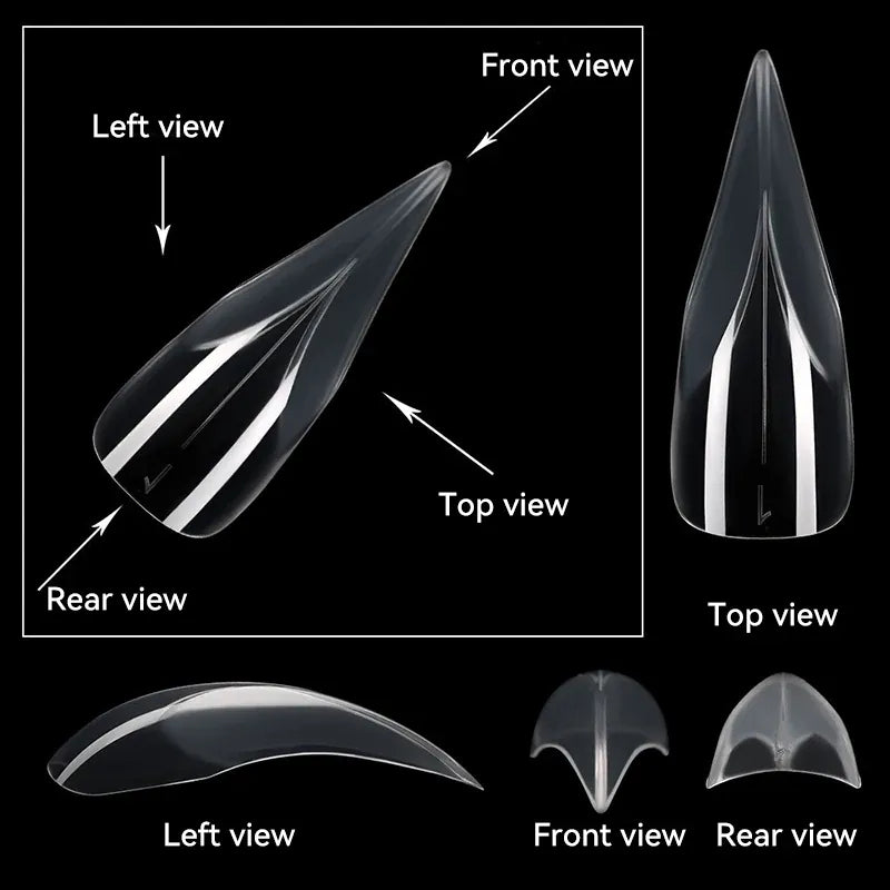 KissICON 140pcs 💋 140Pcs 3D False Nails Extension Tips Bendable
