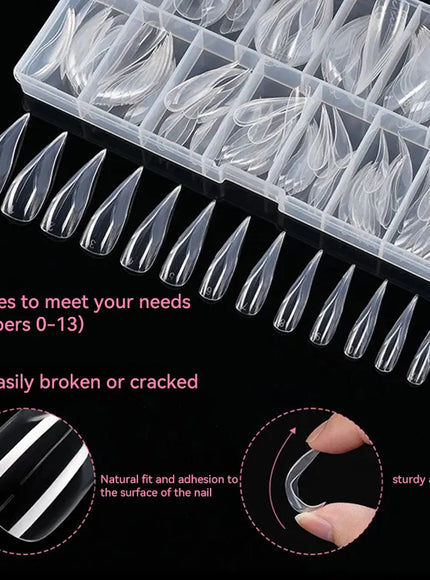 KissICON 140pcs 💋 140Pcs 3D False Nails Extension Tips Bendable