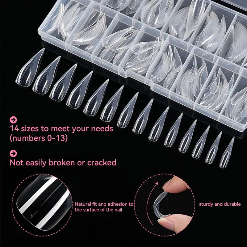 KissICON 140pcs 💋 140Pcs 3D False Nails Extension Tips Bendable