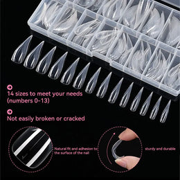 KissICON 140pcs 💋 140Pcs 3D False Nails Extension Tips Bendable