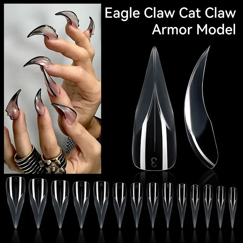 KissICON 140pcs 💋 140Pcs 3D False Nails Extension Tips Bendable