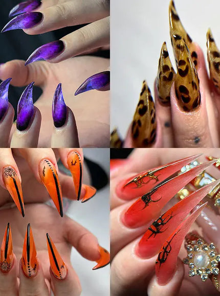 KissICON 140pcs 💋 140Pcs 3D False Nails Extension Tips Bendable