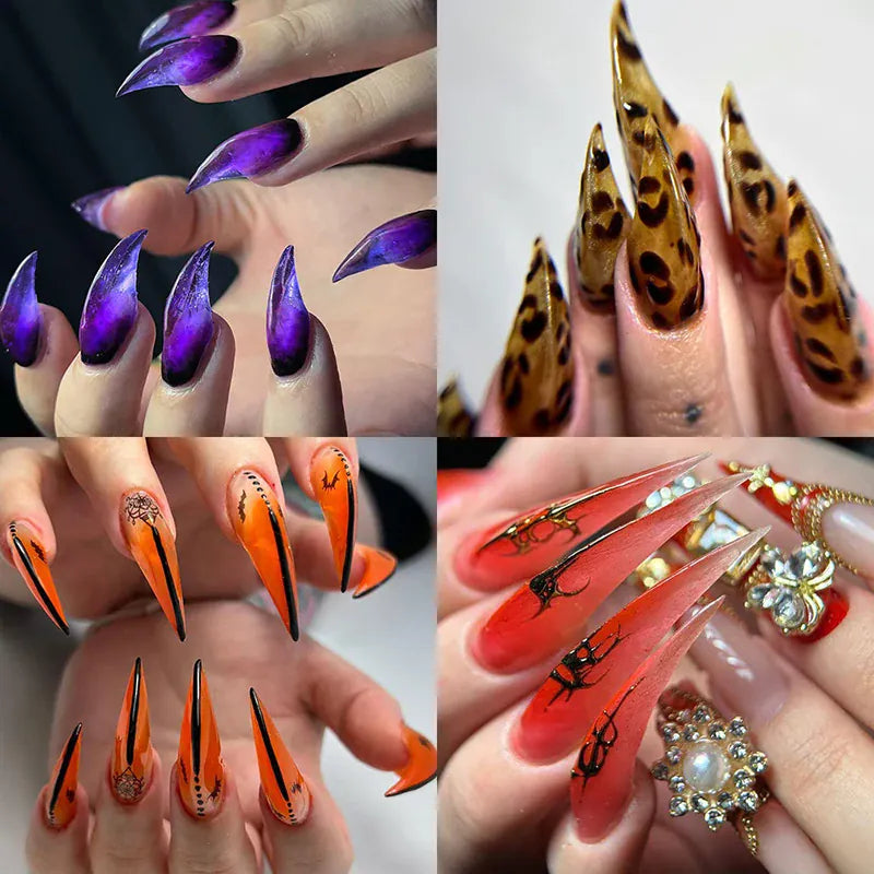 KissICON 140pcs 💋 140Pcs 3D False Nails Extension Tips Bendable