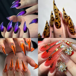 KissICON 140pcs 💋 140Pcs 3D False Nails Extension Tips Bendable
