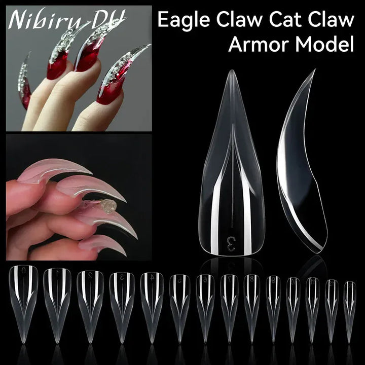 💋 140Pcs 3D False Nails Extension Tips Bendable