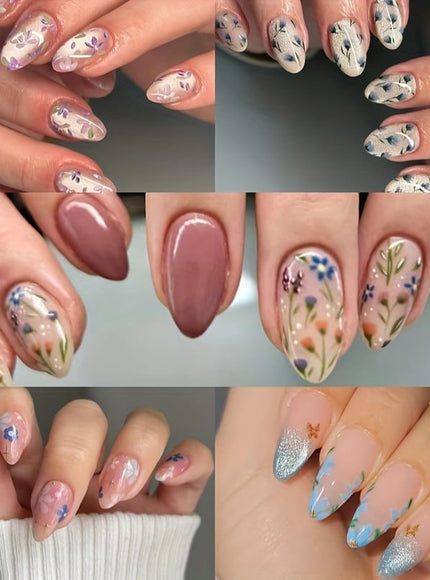 KissICON 144pcs Press On Nails KissIcon Sunflower Press On Nails Almond Medium Cat