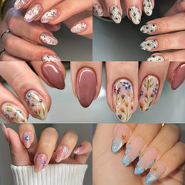 KissICON 144pcs Press On Nails KissIcon Sunflower Press On Nails Almond Medium Cat