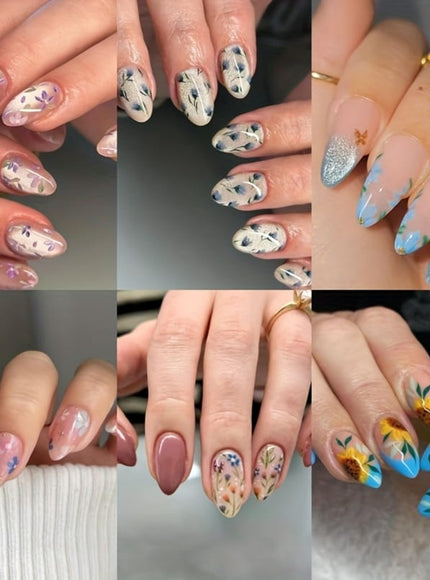 KissICON 144pcs Press On Nails KissIcon Sunflower Press On Nails Almond Medium Cat