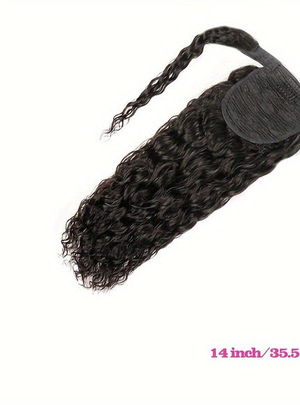 KissICON 14inch / Black KissIcon Human Hair Water Wave Ponytail - Natural
