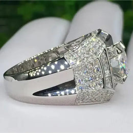 KissICON 14K Gold 3 Carats Diamond Ring for Men Rock 14k Gold Jewelry Anillo Esmaltado Silver 925 Jewelry Bague Diamant Bizuteria Rings