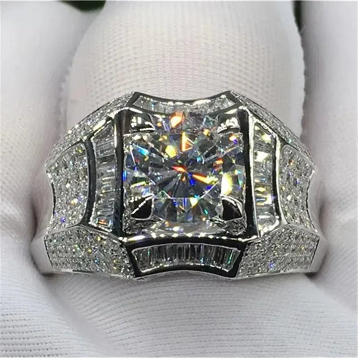 14K Gold 3 Carats Diamond Ring for Men Rock 14k Gold Jewelry Anillo Esmaltado Silver 925 Jewelry Bague Diamant Bizuteria Rings