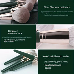 KissICON 14PC-Green KissIcon 14 Piece Makeup Brush Set - Soft