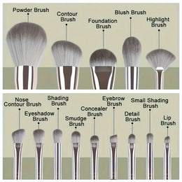 KissICON 14PC-Green KissIcon 14 Piece Makeup Brush Set - Soft