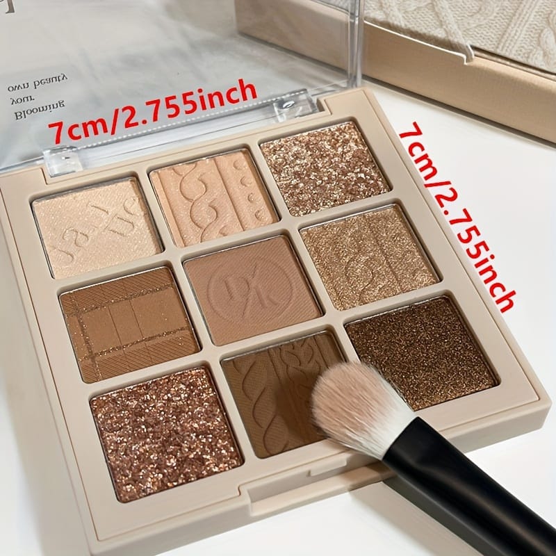 KissICON #15 Brown Eyeshadow Palette Nine Color Matte Shimmer Lasting