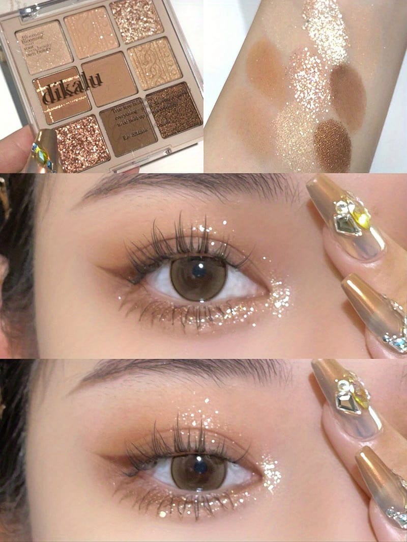KissICON #15 Brown Eyeshadow Palette Nine Color Matte Shimmer Lasting