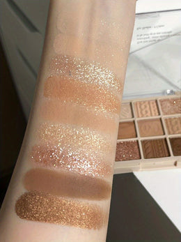 KissICON #15 Brown Eyeshadow Palette Nine Color Matte Shimmer Lasting