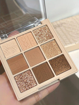 KissICON #15 Brown Eyeshadow Palette Nine Color Matte Shimmer Lasting