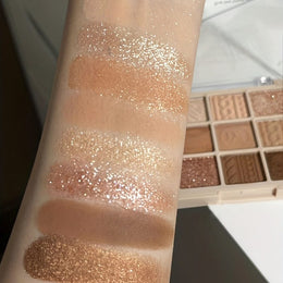 KissICON #15 Brown Eyeshadow Palette Nine Color Matte Shimmer Lasting