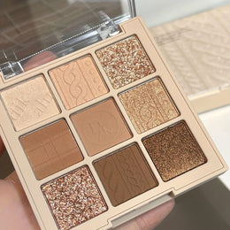 KissICON #15 Brown Eyeshadow Palette Nine Color Matte Shimmer Lasting
