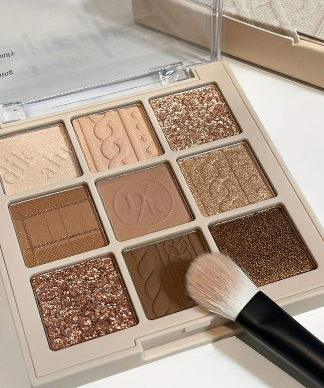 KissICON #15 Brown Eyeshadow Palette Nine Color Matte Shimmer Lasting