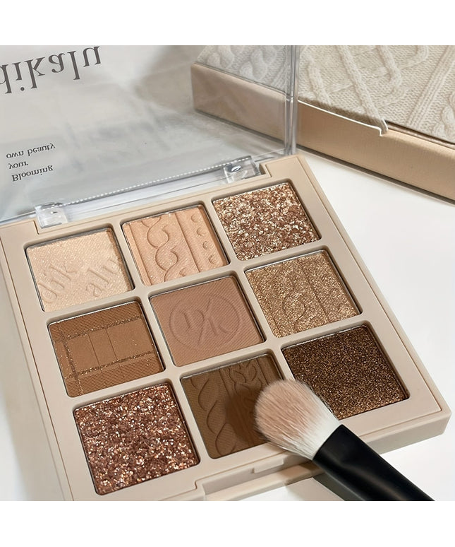 KissICON #15 Brown Eyeshadow Palette Nine Color Matte Shimmer Lasting