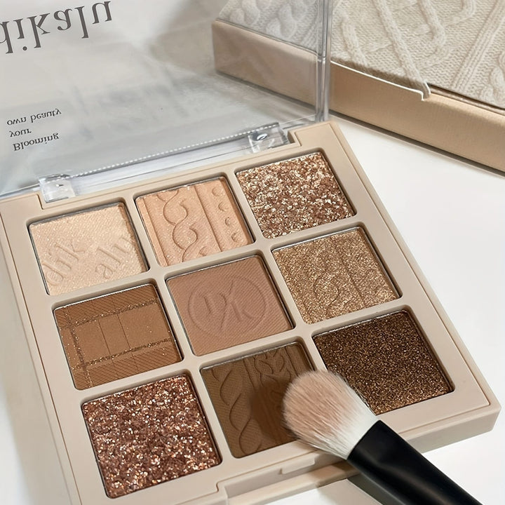 Brown Eyeshadow Palette Nine Color Matte Shimmer Lasting