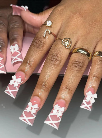 KissICON 15 / CHINA KissIcon Duckbill Pink Leopard Fake Nails Full Cover