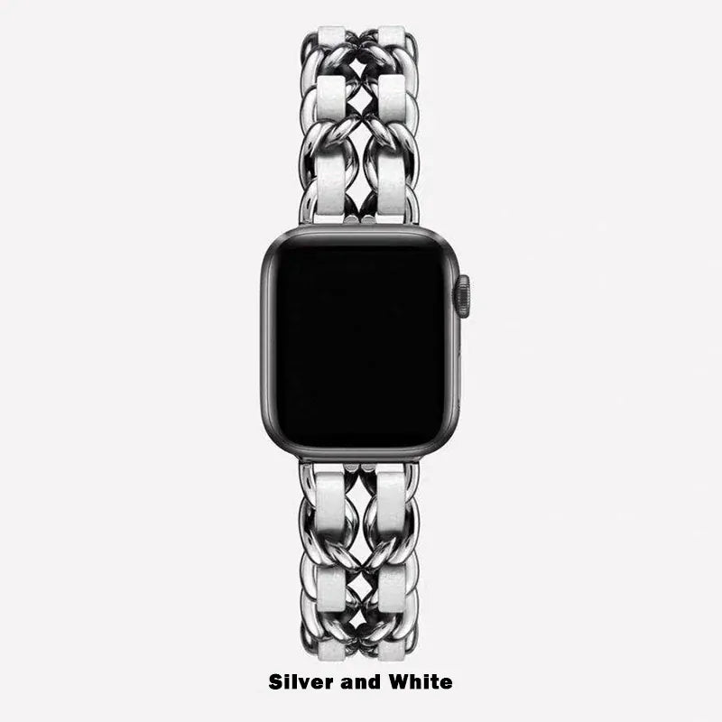 KissICON 15 Silver White / Series10-11 42mm Women Metal Strap for Apple Watch Band 10 9 8 Ultra 46mm 42mm 49mm 7 SE 6 5 41mm 45mm 44/40mm Lady Gold Steel Bracelet Wristband