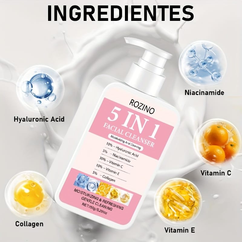 KissICON 150g Fiveinone Hyaluronic Acid Cleanser Smooth Bright