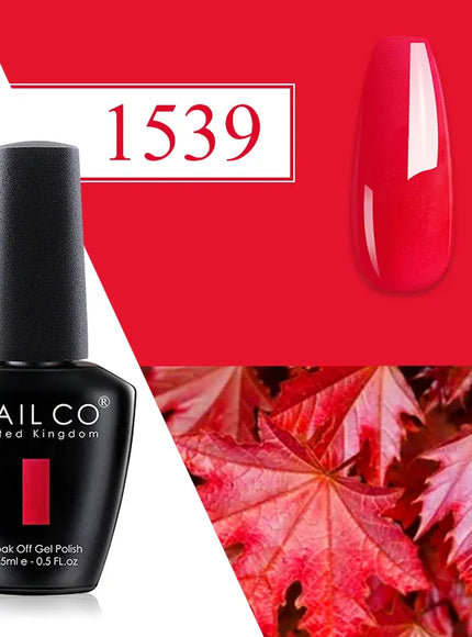 KissICON 1539 💋 Nailco Red Gel Polish - Lasting Soak