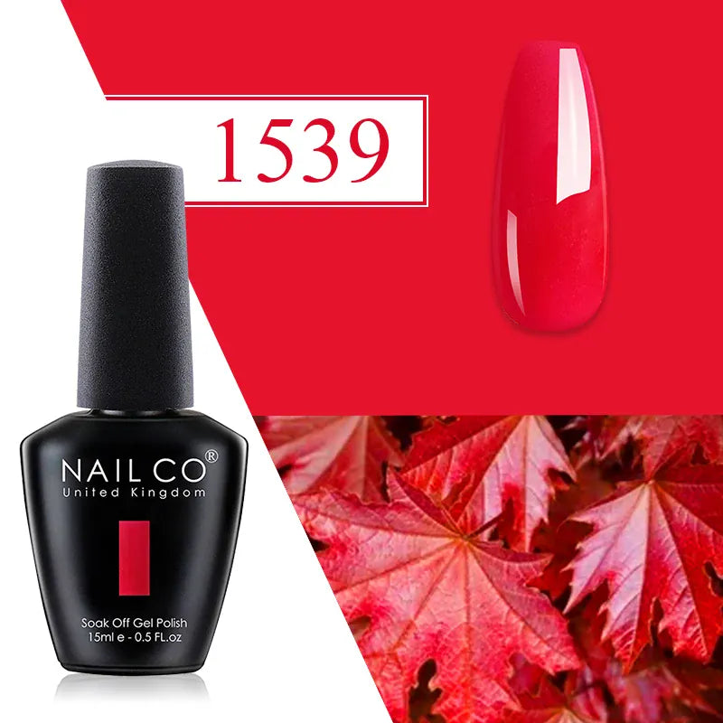 KissICON 1539 💋 Nailco Red Gel Polish - Lasting Soak