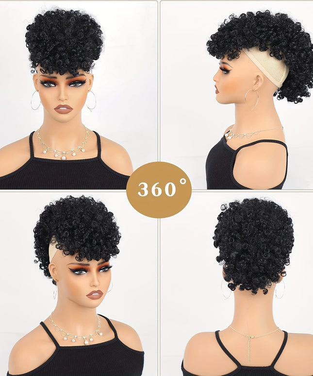 [KissIcon]KKSILK Afro High Puff Ponytail - Drawstring Bangs