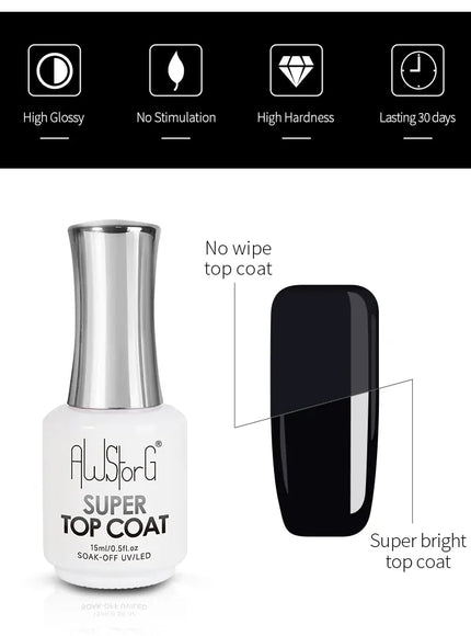 KissICON 15ml Super Top Coat KissIcon AWStorG 15ml Super Top Coat Varnish -