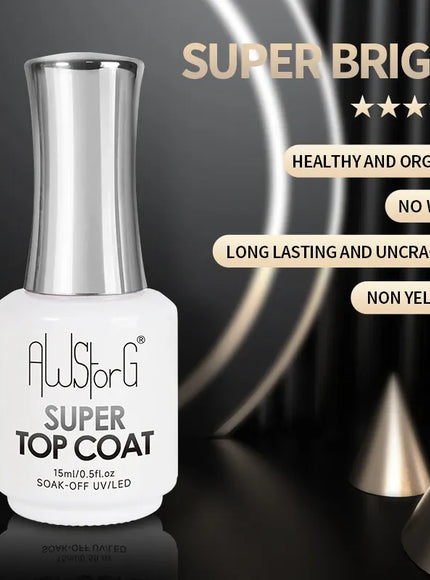 KissICON 15ml Super Top Coat KissIcon AWStorG 15ml Super Top Coat Varnish -