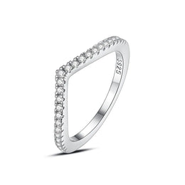 KissICON 16 / 8 Original 925 Sterling Silver Ring Love Heart Wishbone Moon Sun Rings Crystal Rose Gold For Women Wedding Gift Luxury Jewelry