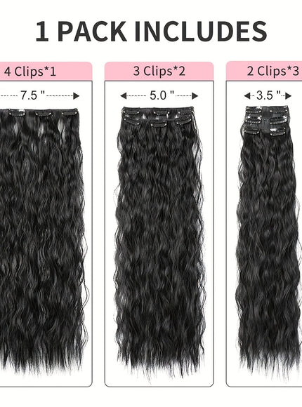 KissICON 16 Black Clips For Synthetic Curls - Soft
