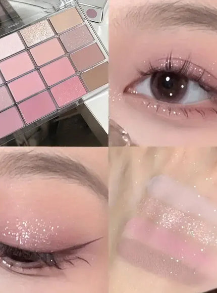 KissICON 16 Color Matte Glimmer Eye Shadow Palette Waterproof