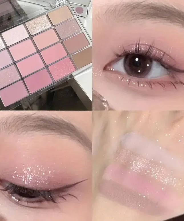 KissICON 16 Color Matte Glimmer Eye Shadow Palette Waterproof