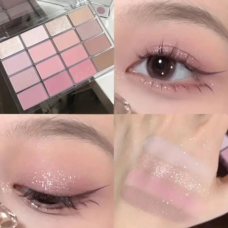 KissICON 16 Color Matte Glimmer Eye Shadow Palette Waterproof