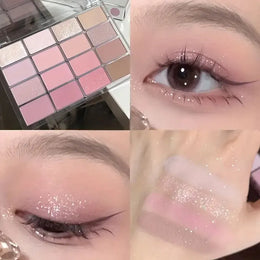 KissICON 16 Color Matte Glimmer Eye Shadow Palette Waterproof