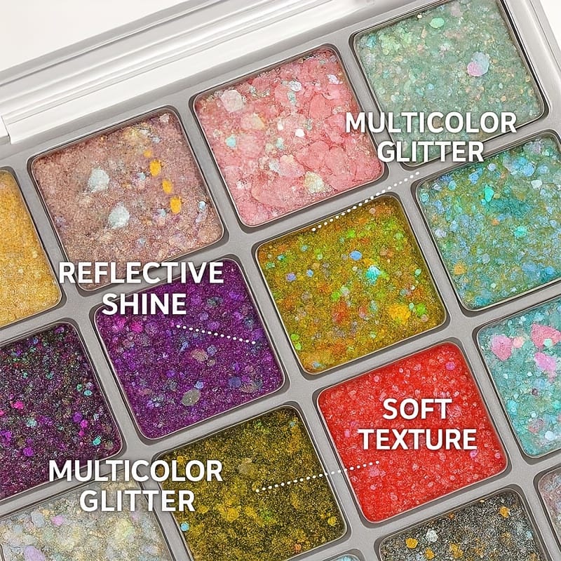 KissICON 16 Colors Kapeine 16color Glitter Palette Shine On