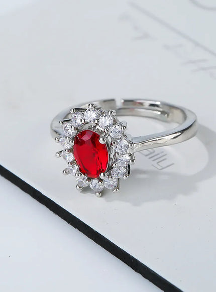 KissICON 16 / resizable Kissicon Lady Blue Crystal Bridal Ring –