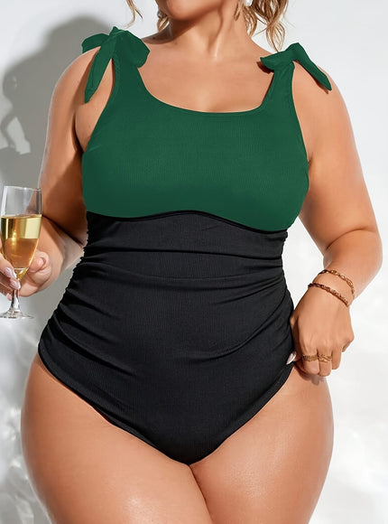 Women's Colorblock Wrap One-piece Swimsuit