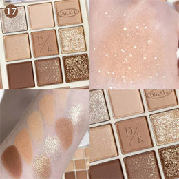 KissICON 17 💋 9 Colors Glitter Eyeshadow Palette - Waterproof