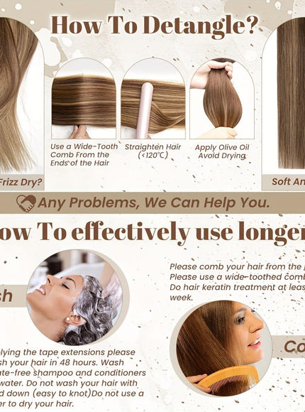 KissIcon Flying Tape In Hair Extensions - Real