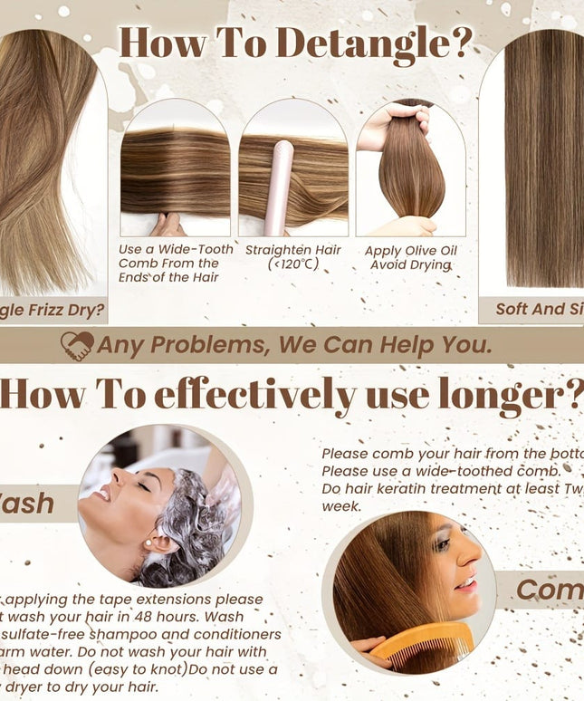KissIcon Flying Tape In Hair Extensions - Real
