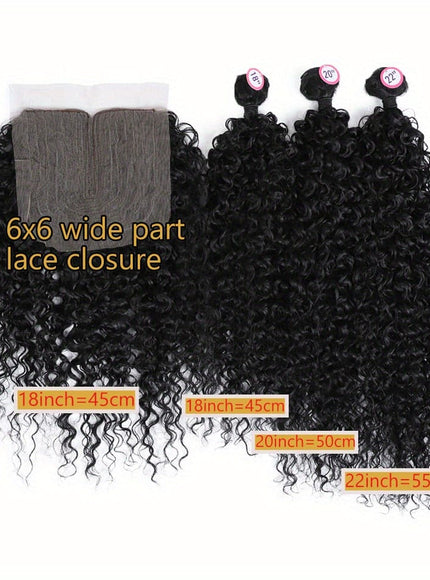 KissICON KissIcon 3 Packs Afro Curly Extensions Closure -