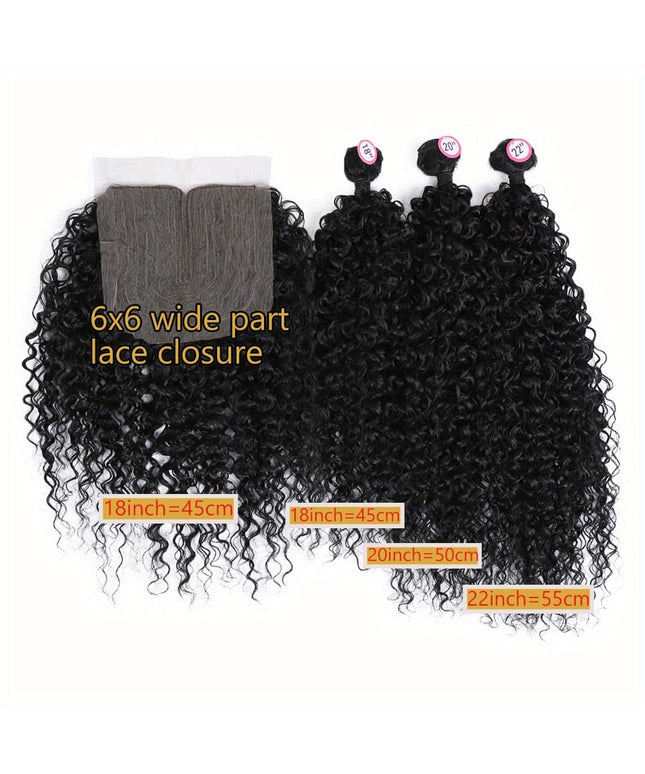 KissICON KissIcon 3 Packs Afro Curly Extensions Closure -