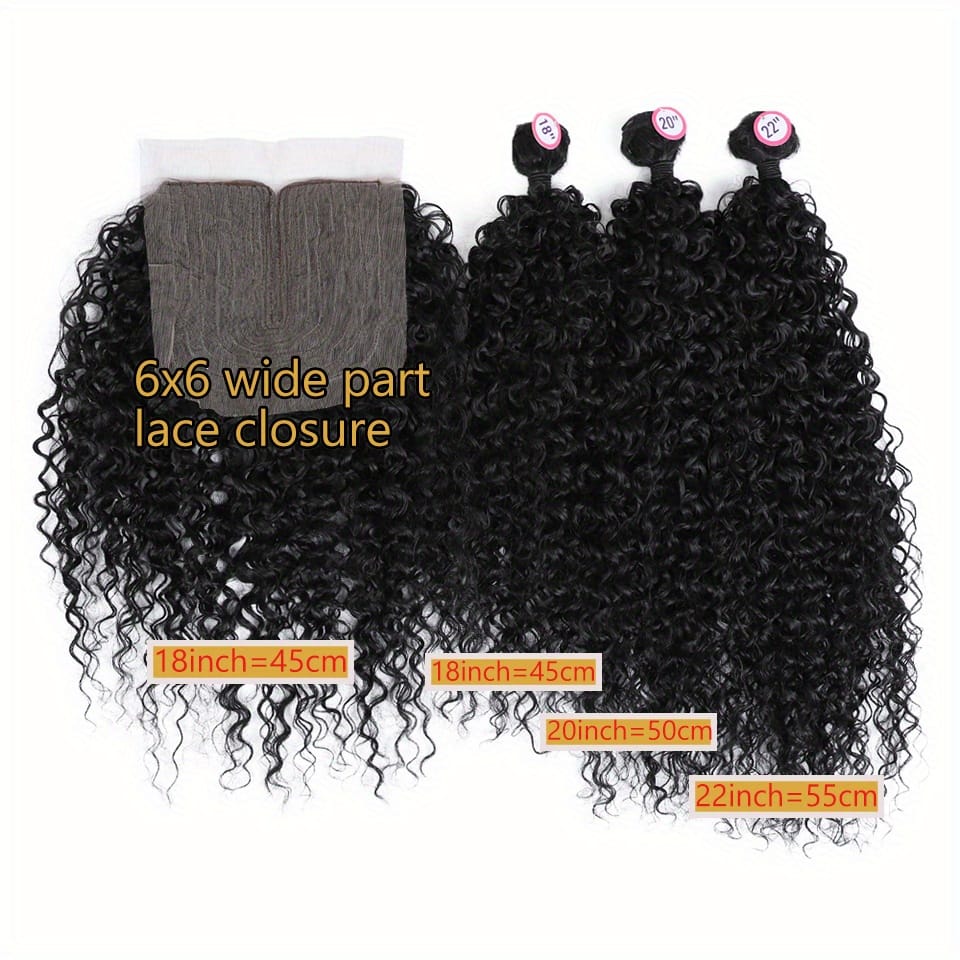 KissICON KissIcon 3 Packs Afro Curly Extensions Closure -