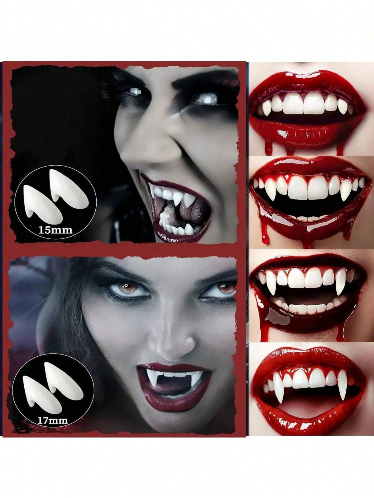 KissICON Vampire Fangs, Realistic Vampire Teeth Accessories For Halloween, Halloween Fake Teeth, Unisex Vampire Costume Props, Halloween Party Makeup And Outfit Decoration Supplies, Halloween Gifts, Halloween Costume, Halloween Deorations, Halloween, Halloween Par